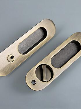 固特五F158金移门锁锁卧室室木推拉门门锁内房门锁隐形门具