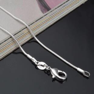 1MM Fashion High Chain Necklace Silver Sterling 925 Sliver
