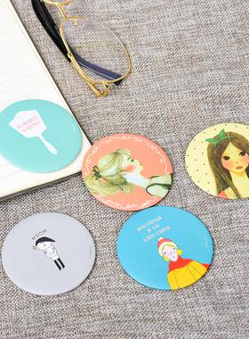 Small cosmetic mirror, tinplate mirror, cartoon round promot