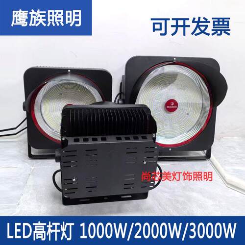 鹰族LED投光灯高杆灯户外防水防雷工程大功率1000瓦3000W探照灯