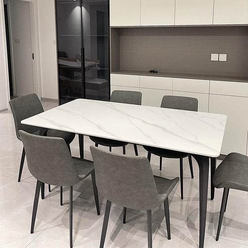 I1全底板板桌椅组合小户型家岩用轻托DOBO-3奢饭桌餐桌椅现代简约