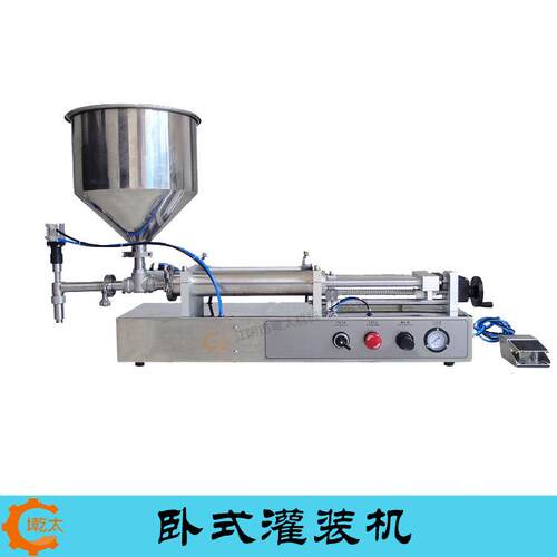 供应食品卧式灌装机辣椒酱膏体灌装机半自动定量灌装机无锡