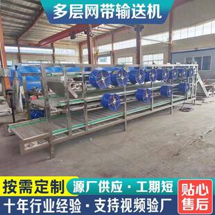 输送机自然风冷却食品摊凉机烘干风冷降温网链输送机 多层网带式