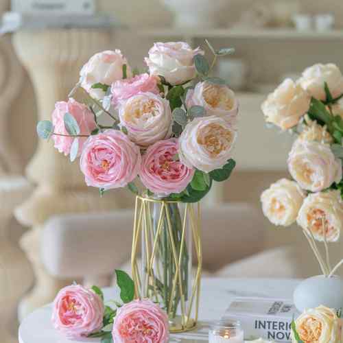 奥斯汀保湿玫瑰花仿真花假花客厅餐桌花摆花装饰花艺摆件花插花