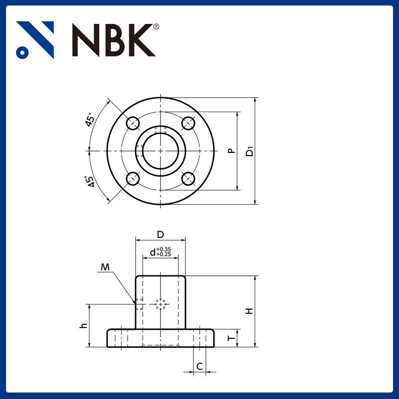 NBK DPH 管支架 S45C 无电解镀镍 固定圆管用 机械零配件厂家直供