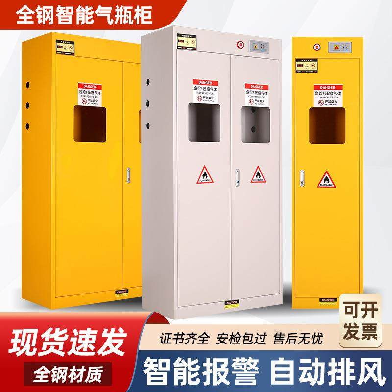 全钢气瓶防爆柜易燃易爆气体存放柜气瓶泄露智能检测柜煤气罐柜子