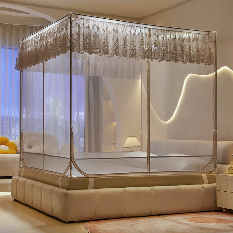 门型包围t笠回宝宝蚊帐底蚊帐三开摔u型床全款型蚊帐蚊帐子防