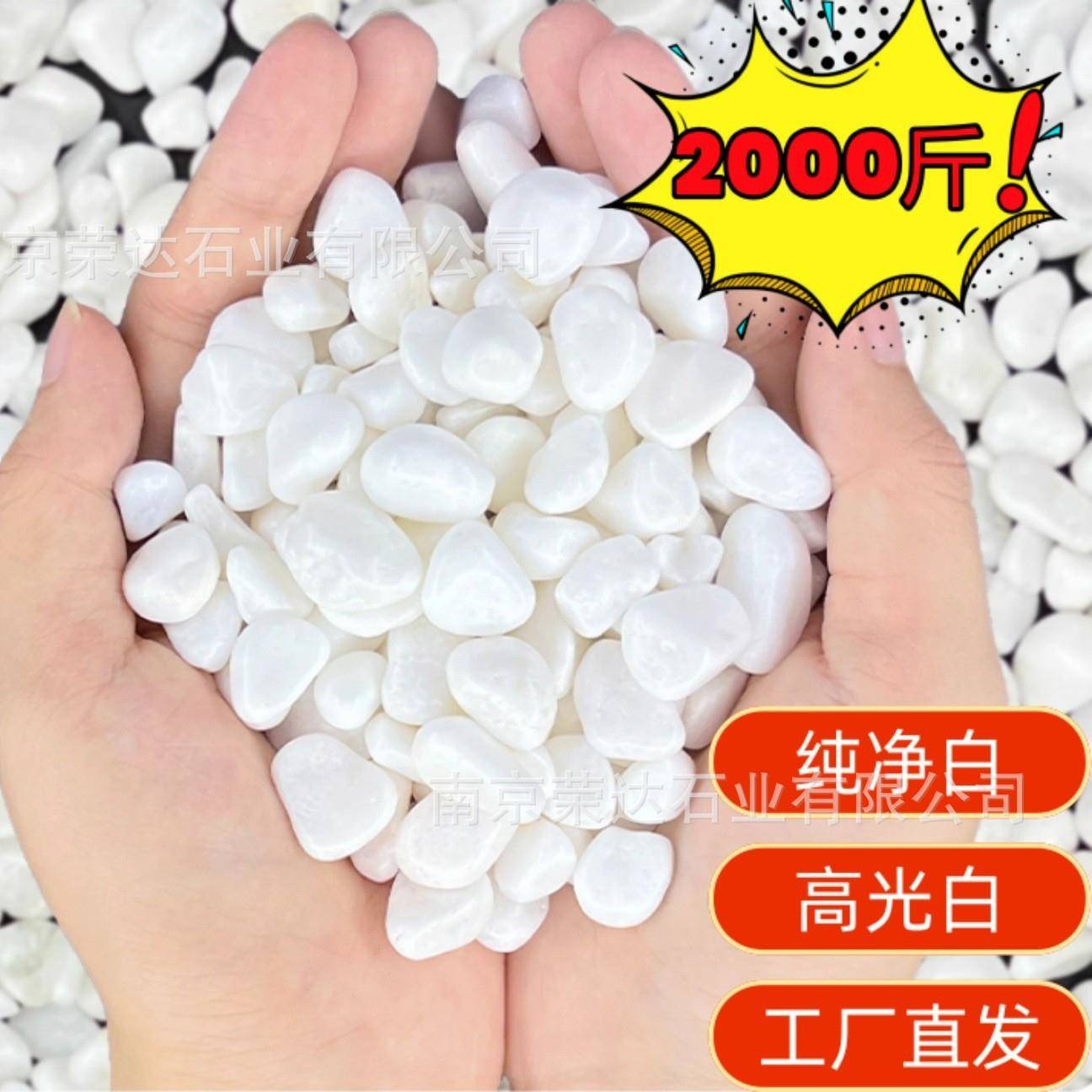 汉白玉色砾石子石头鹅卵石铺路铺地园林枯山水白石装饰批天然石