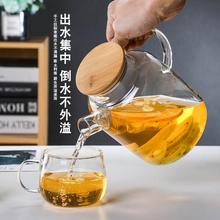 大容量高硼硅凉水壶 家用泡茶壶明火加热玻璃壶冷水壶透明烧水壶