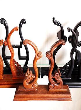 现货团扇底托实木宫扇架子扇子支架展示架高档苏扇画扇摆放展架