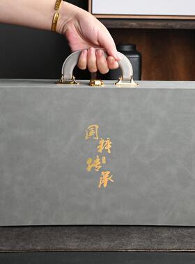 哥窑陶瓷功夫茶具装整套礼盒装壶茶套杯茶茶罐泡茶高03954档叶商