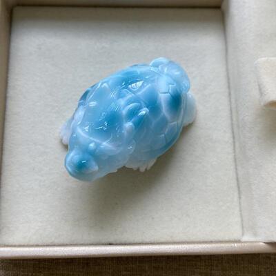 天然海纹石龙龟吊坠拉利玛小乌龟手把件把玩规格50.2*32.1*27.8mm