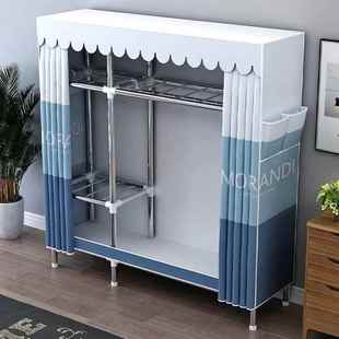 简易衣柜家用卧室出租用布结闭衣柜实耐用组装 全HVG封拉链房小型