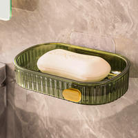Suction Cup Wall-Mounted Double Layer Soap Drain Box, Home U thumbnail 2