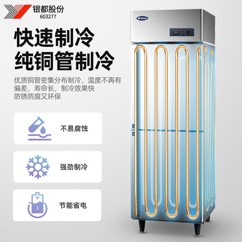 银都立式双门冰箱商用冷藏柜保鲜柜立式冰柜商用冷冻柜菜品展示柜