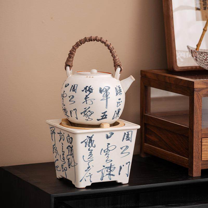 围炉煮茶器烤茶手写木炭炉家用室内日式陶瓷户外烧烤火炉子烧水壶