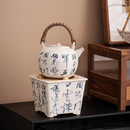 围炉煮茶器烤茶手写木炭炉家用室内日式陶瓷户外烧烤火炉子烧水壶