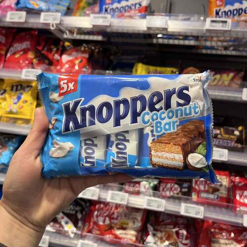 德国Knoppers诺帕斯椰子牛奶榛子黑巧克力威化饼干 干能量棒独立