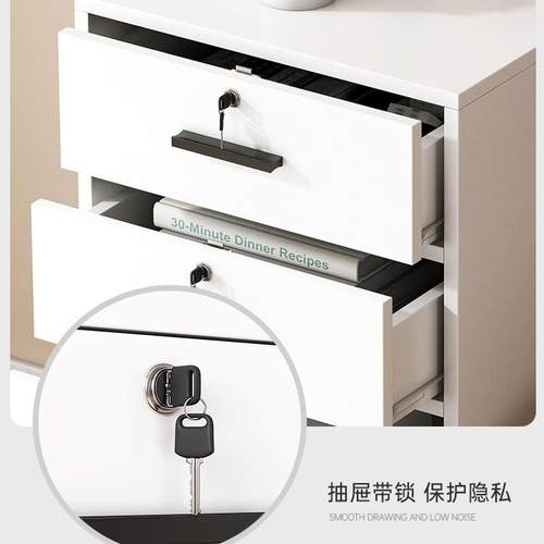 件柜办公桌下BG0031收纳柜带锁质矮柜抽文屉柜木边室柜储物柜落地