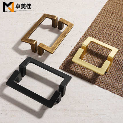 现代简约柜门方形对装拉手北欧酒柜橱鞋柜衣柜门仿古把手抽屉拉手