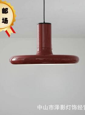 复古北欧红色飞盘吊灯客厅餐厅岛台彩色Vintage中古60年代吧台灯