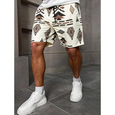 R 86694 Ethnic print men's shorts 民族风印花士短裤跨境