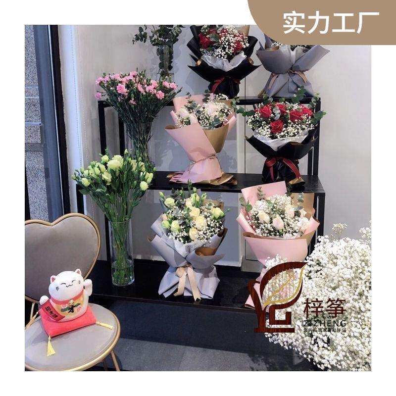 花店花架鲜花展示架多肉落地式花盆架铁艺室内客厅简约阳台置物架