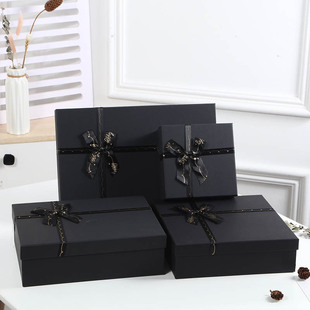 围巾礼盒空盒子黑色送男生手套礼物盒定制睡衣高级感礼品盒