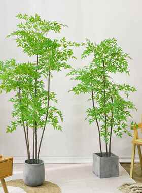 仿真盆栽植物南天竹地仿生装盆绿植摆件客厅沙kbC5txJ6发边家居饰
