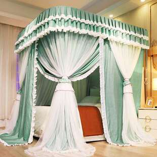 南通家纺2026新款 2305落地双层导轨遮光蚊帐