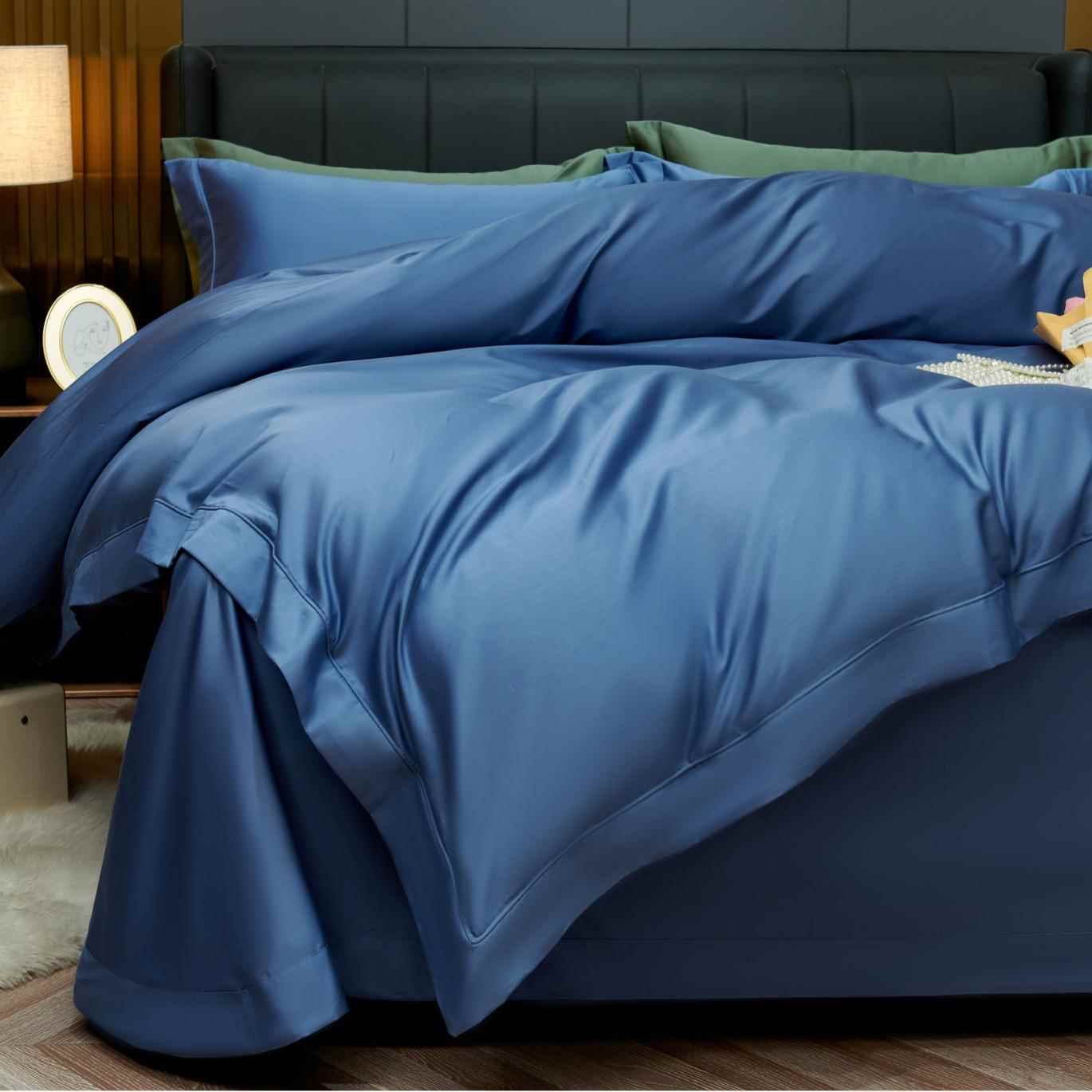 用单被套60四件套1s色竹纤维四纯件套家用单双人床床上品套件