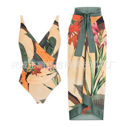 One piece conservative belly covering slimming beach
