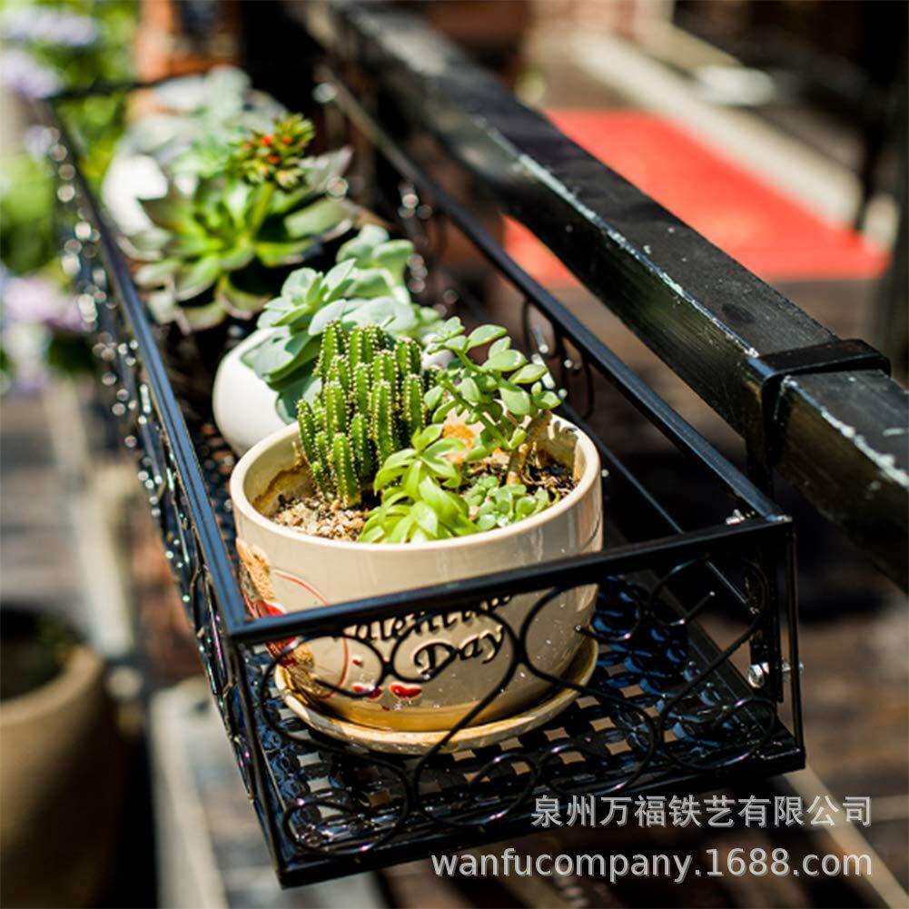 欧式阳台花架铁艺护栏花盆挂架窗台多肉栏杆花架子室内悬挂式花架