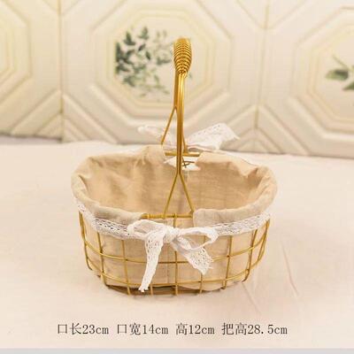 铁艺CEU衬篮布小子藤编编草编篮子野柳餐手提编织框篮插花竹编竹