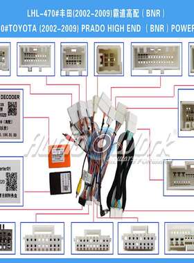 LHL-470#导航线材 安卓中控大屏电源线 适用2002-2009款霸道低配