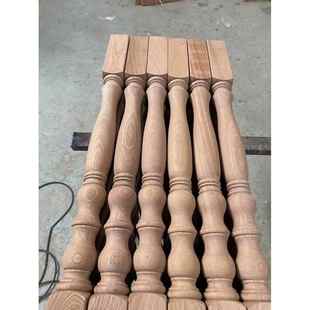 实木楼梯扶手沙比利小柱大柱白茬5号普通花型立柱护栏楼梯定制