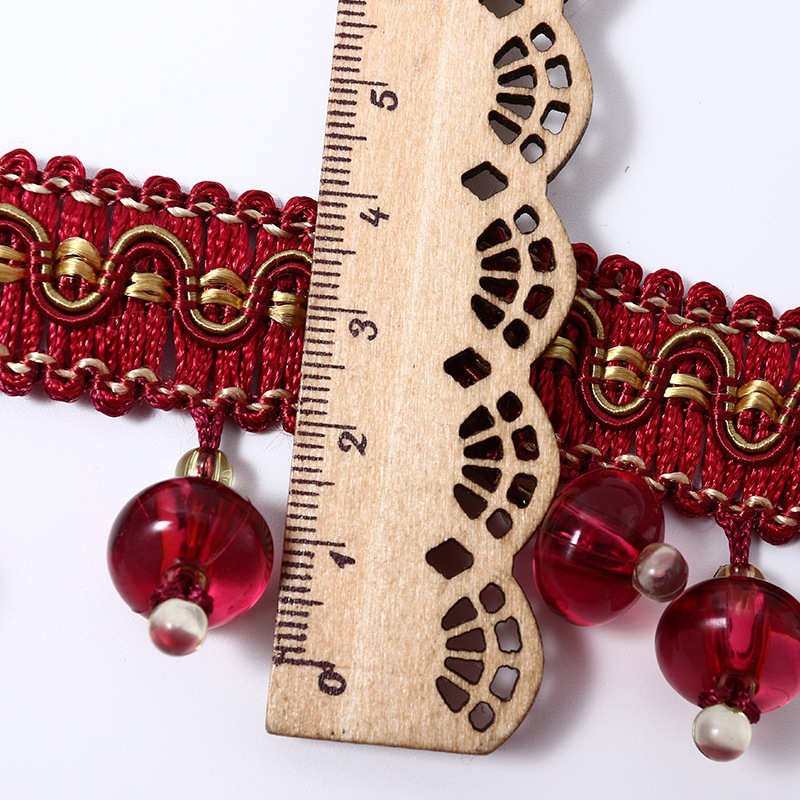 新款小  s辅料弯花边珠子装饰配饰窗帘圆珠边