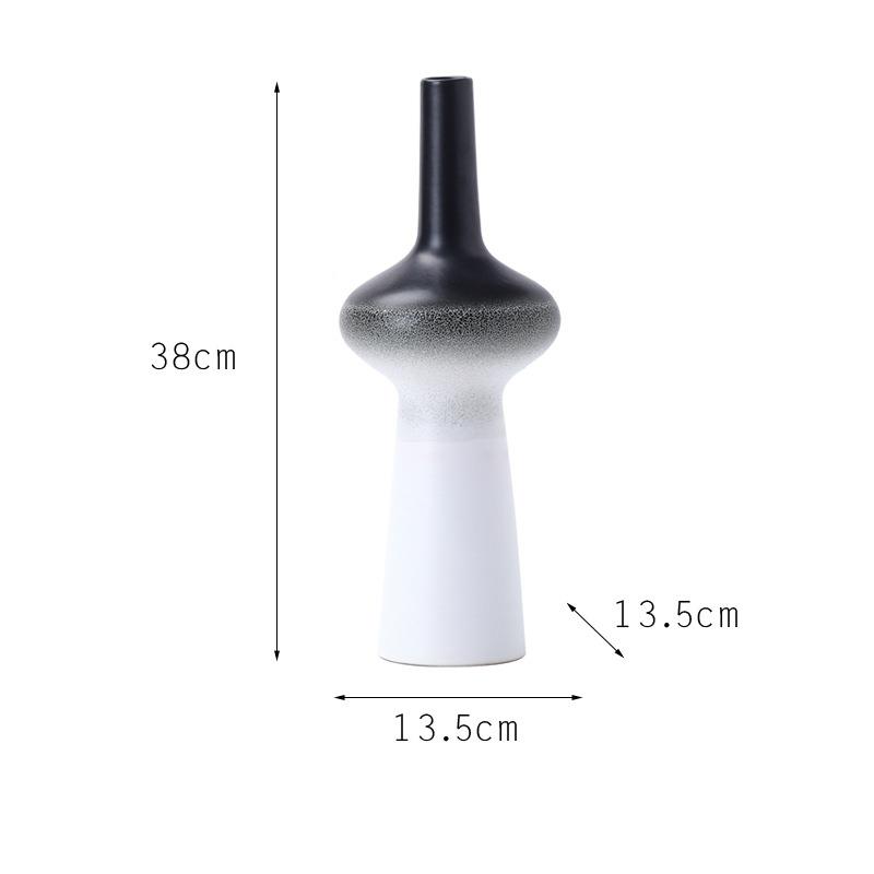 代约新中式古典渐色陶瓷细口花现瓶花简器摆件客厅插花瓶干花装变