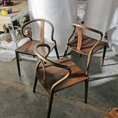 北美黑胡桃木兰椅北欧现代简约餐椅书房书桌椅组合榫卯全实木家具