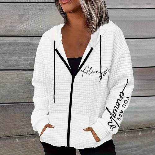 Women's letter zipper hoodie 女装字母拉链卫衣