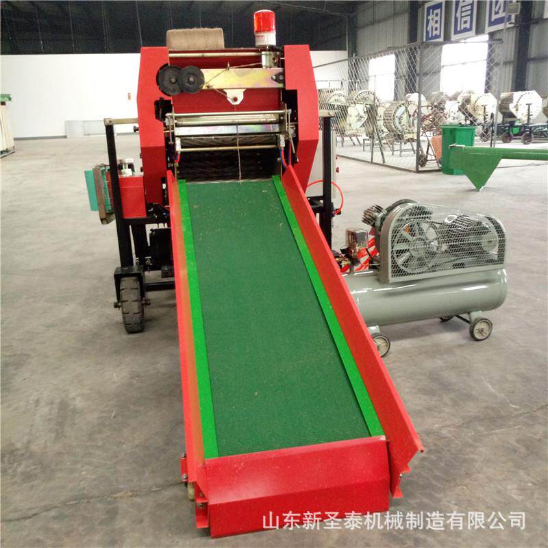 直营玉米秸秆打包机青贮液压打包机玉米秸秆青贮打捆包膜一体机