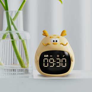 胖胖龙闹钟 小程序设置 大铃声学生贪睡计时器 LED多功能显示闹钟