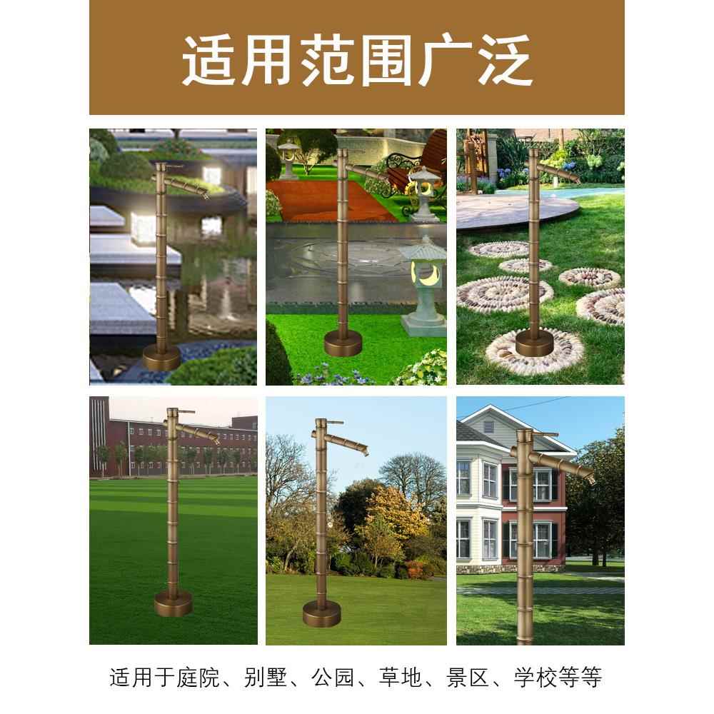 户外全铜花BNST6338仿古竹节龙头墅水管立水柱防冻别裂室外园栓庭