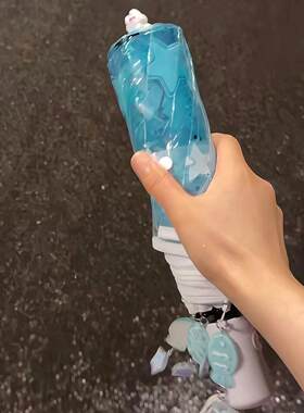2026新款薄荷绿小猫咪透明雨伞卡通全自动可爱带挂件创意折叠伞
