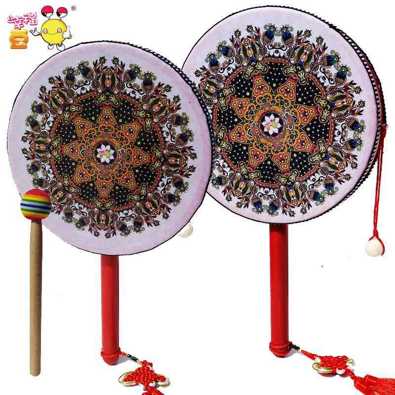 国风舞蹈鼓民族双面鼓手鼓中国元素节目道具广场舞手柄鼓双面敲鼓