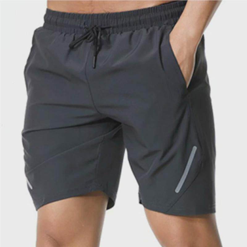 夏季新步外贸大码休闲五分裤健纯色发光跑条运动身短裤DK-460速干