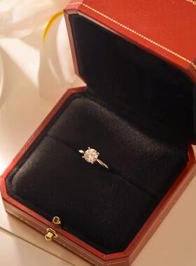 正品红色对戒盒高求婚订婚婚式戒指盒档首饰盒结覆古欧饰品收纳盒