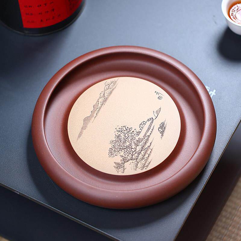 自在紫砂壶承干泡手工家养壶盘茶壶台底用壶托养NFJ座壶垫小茶盘