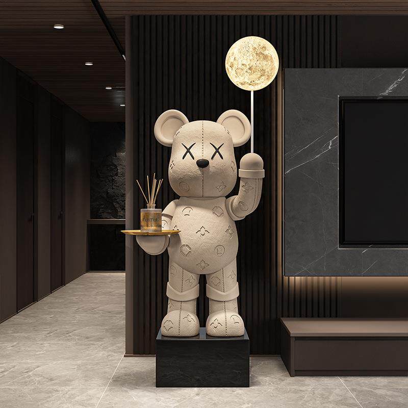 意轻奢暴力熊式客摆件电视旁装饰搬家开柜业MRF送厅礼沙发旁落地
