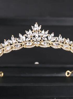 豪华莱茵石新娘皇冠皇冠镀银水晶P